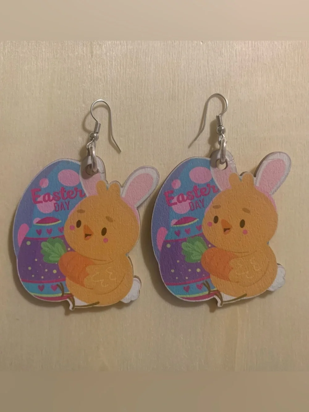 Cute Easter Chick Kids Earrings - Pink, Blue, Purple, Orange